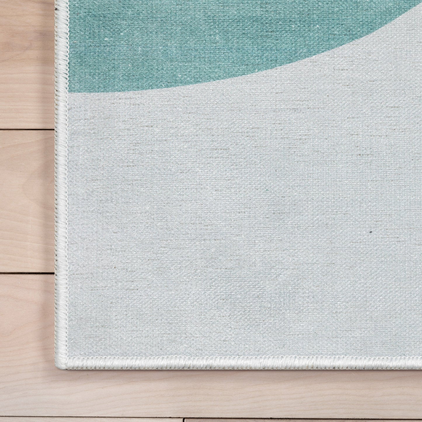 Curved Rainbow Modern Multi Color Green Flat-Weave Washable Area Rug W-KD-12D