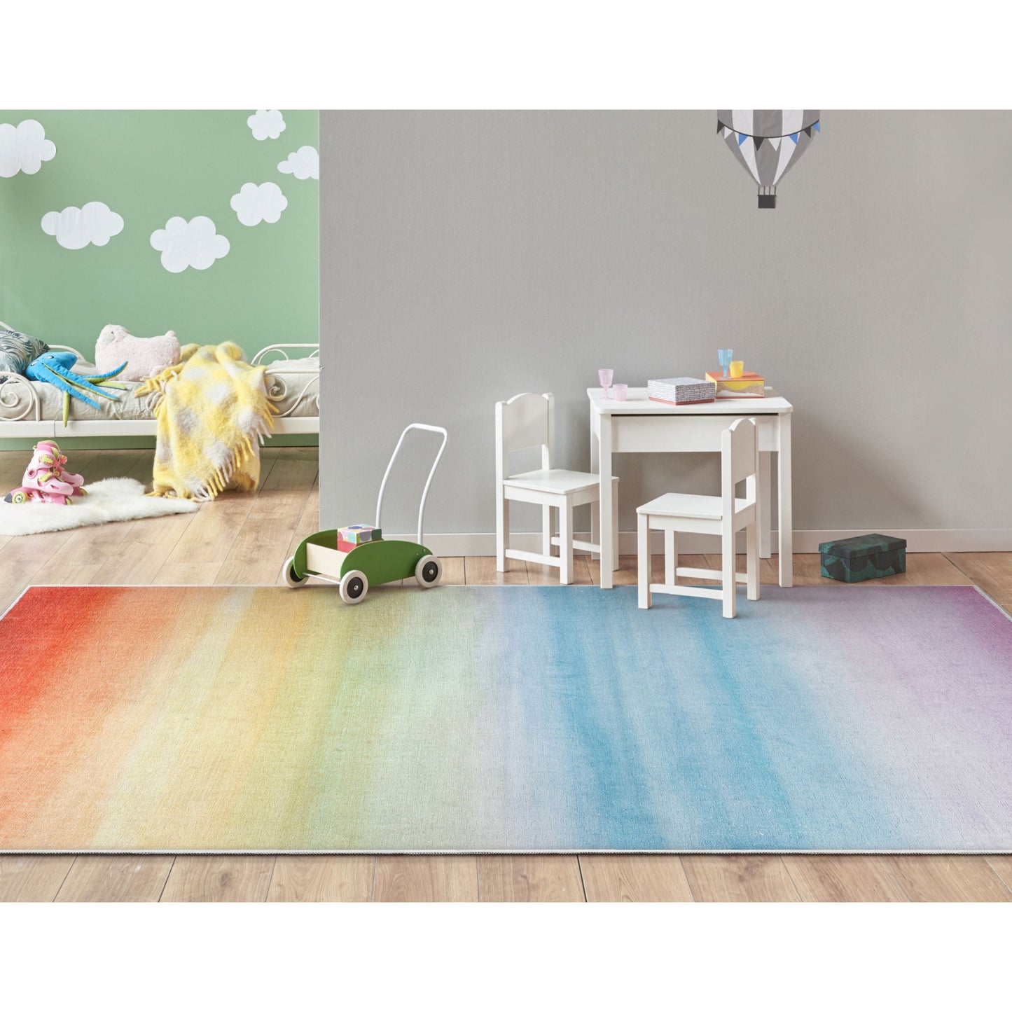 Sunrise Modern Multi Color Flat-Weave Washable Area Rug W-KD-17A