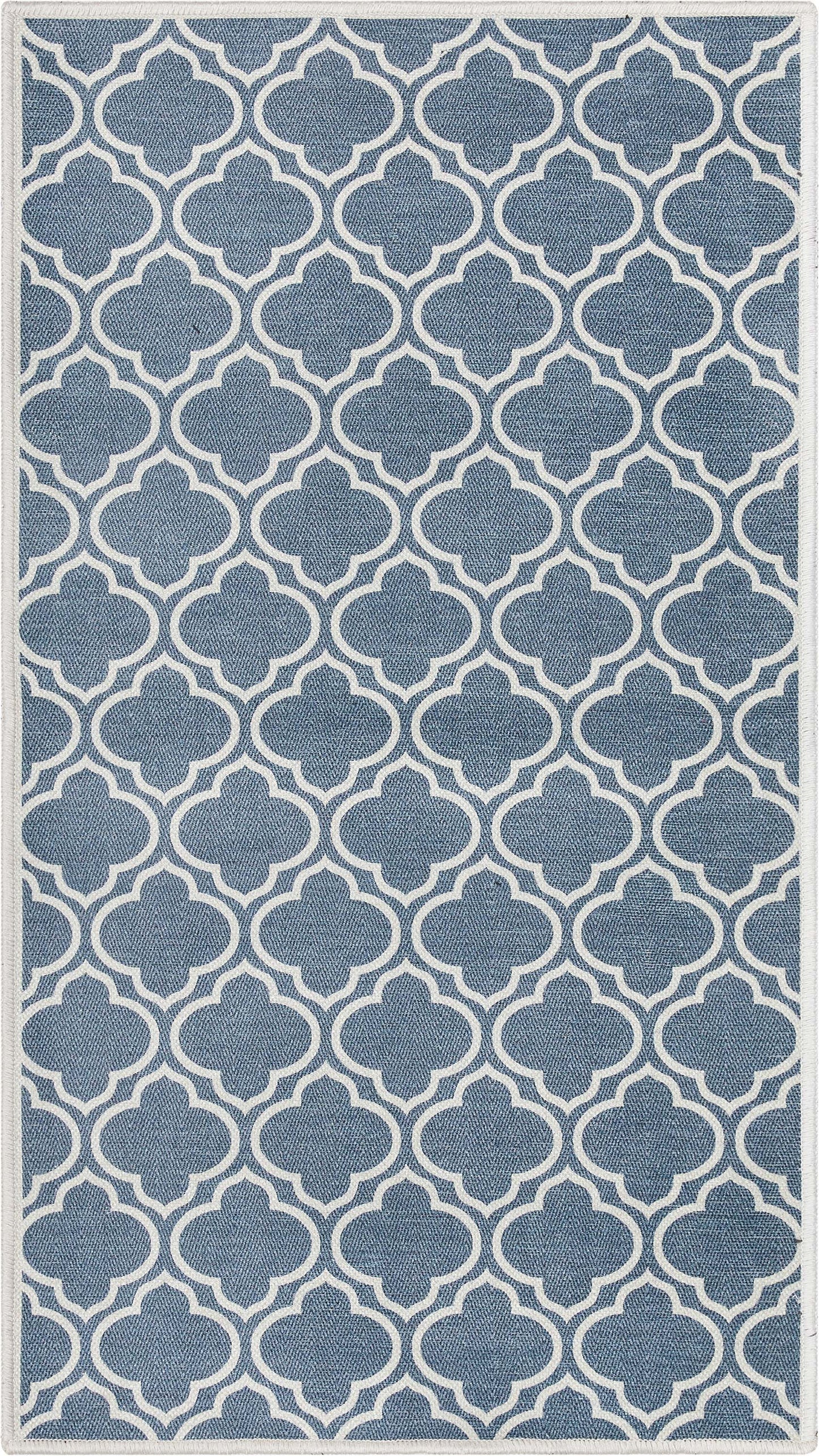 Lattice Moroccan Trellis Charcoal Grey Washable Rug W-MR-04A