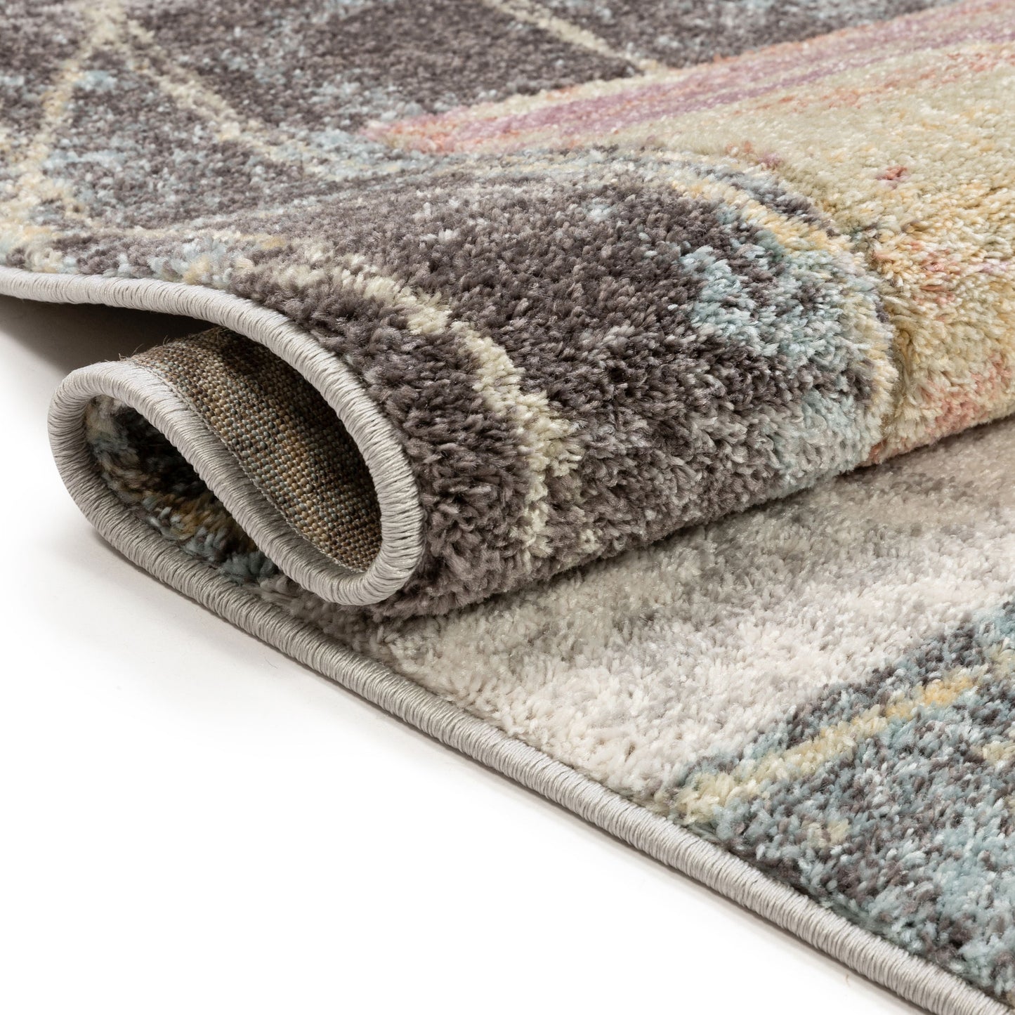 Carbon Abstract Geometric 3D Textured Multi Rug WH-02