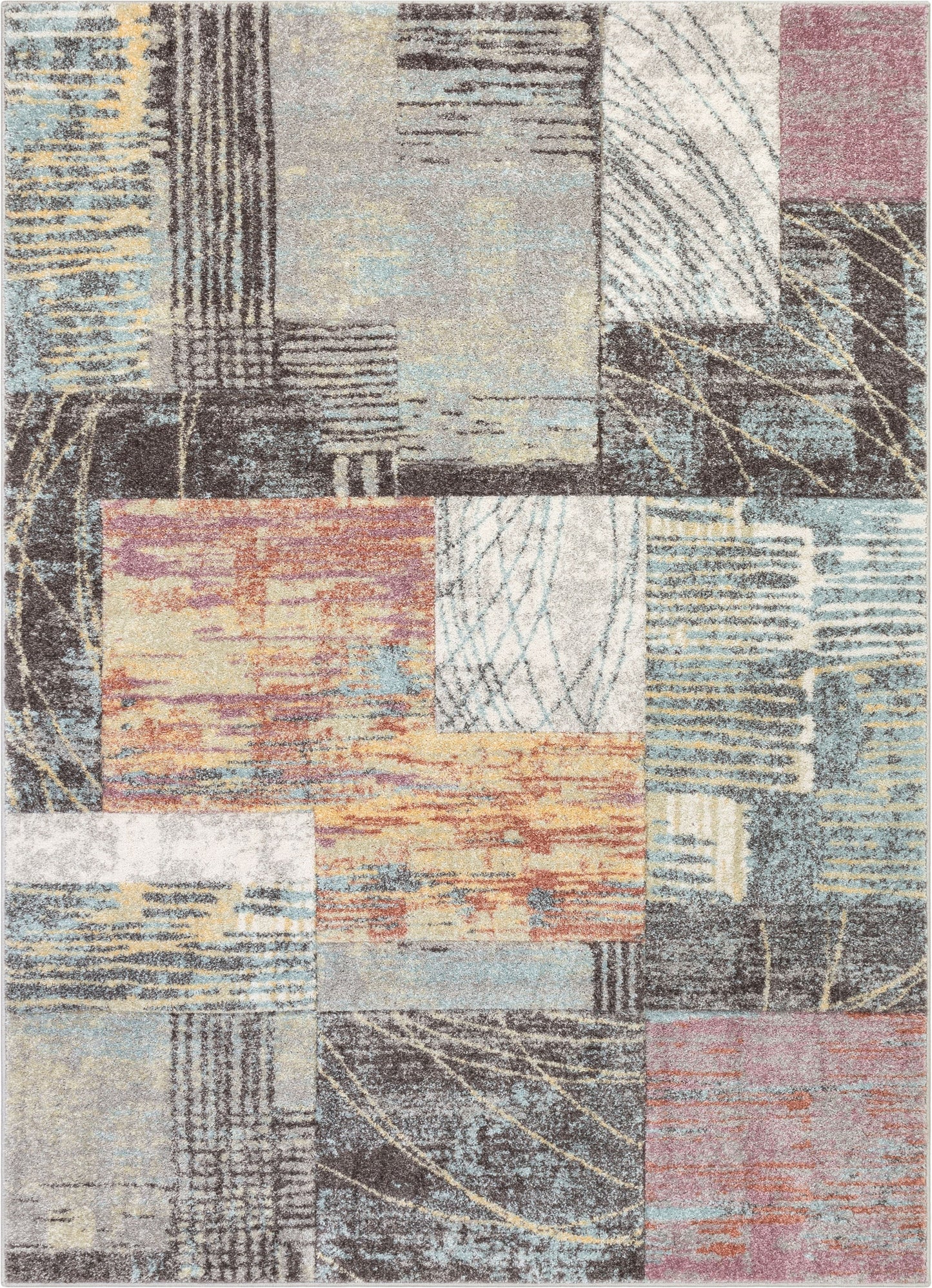 Carbon Abstract Geometric 3D Textured Multi Rug WH-02