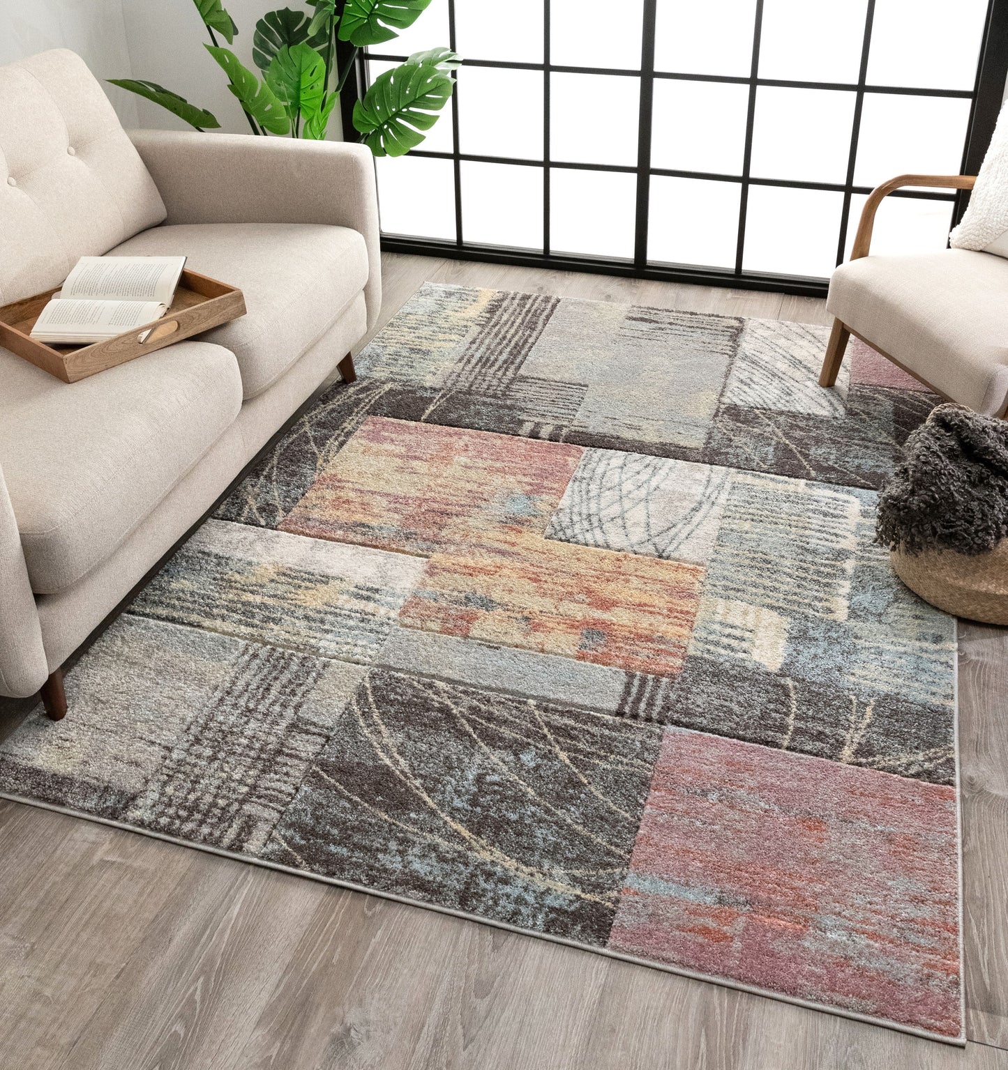 Carbon Abstract Geometric 3D Textured Multi Rug WH-02