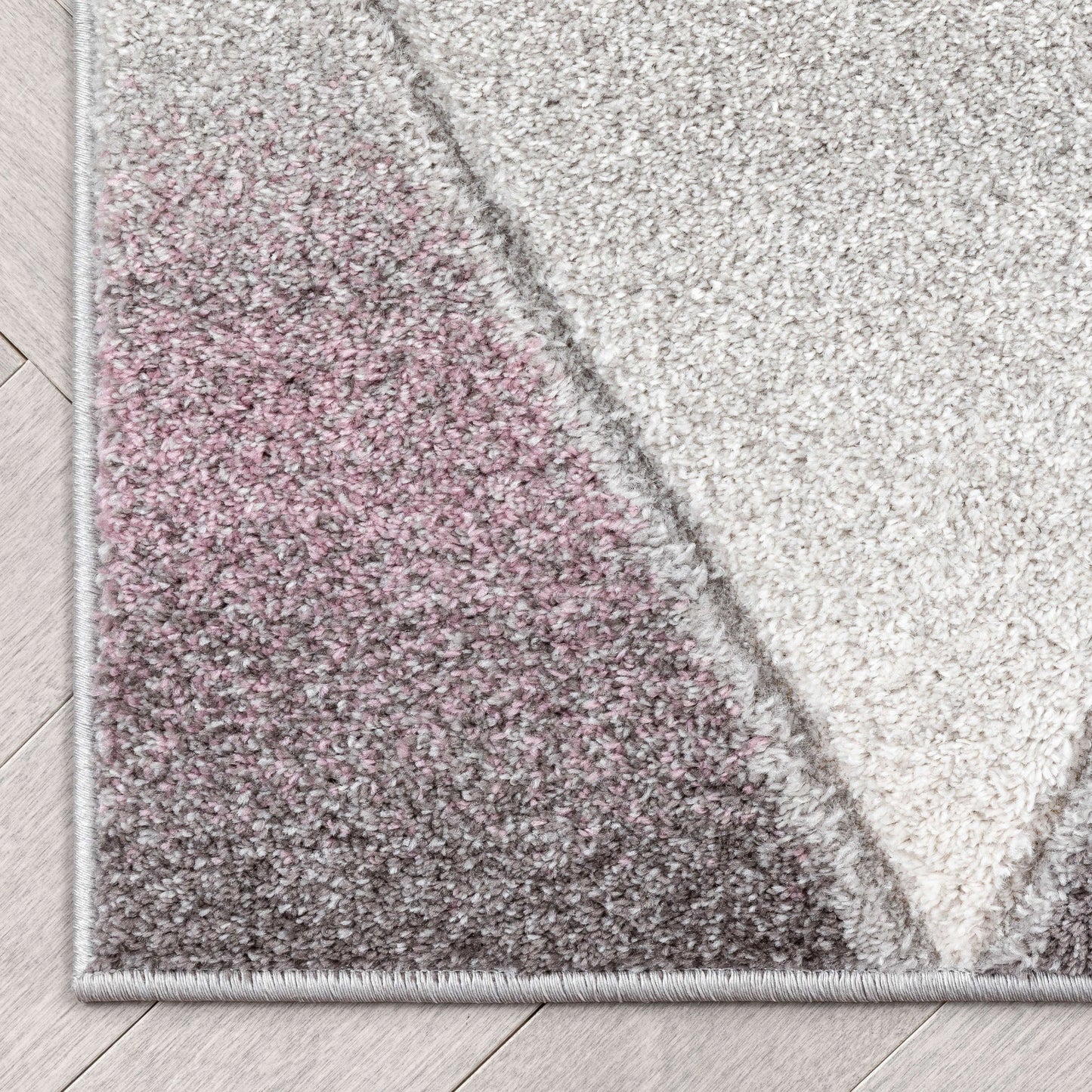 Ely Mid-Century Modern Geometric Triangles Grey Multi 3D Textured Rug WH-147