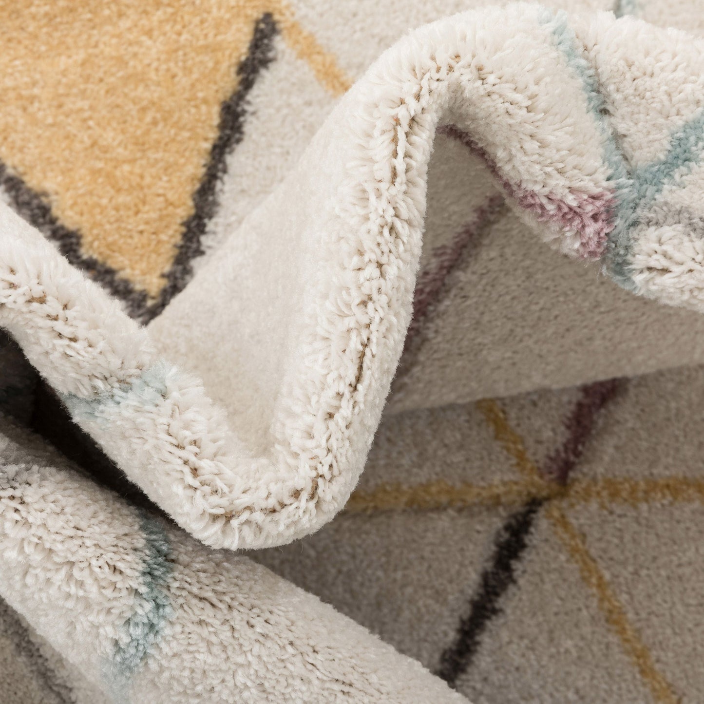 Prism Geometric Scandinavian 3D Textured White Rug WH-42