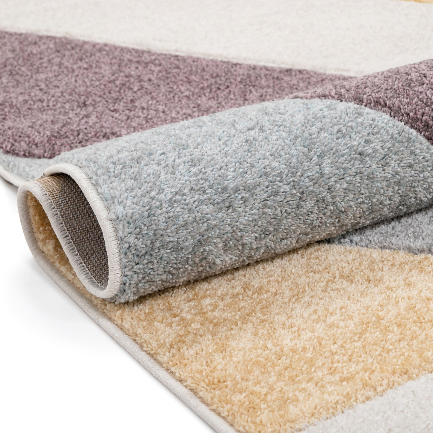 Cinca Geometric Scandinavian 3D Textured Multi Rug WH-52