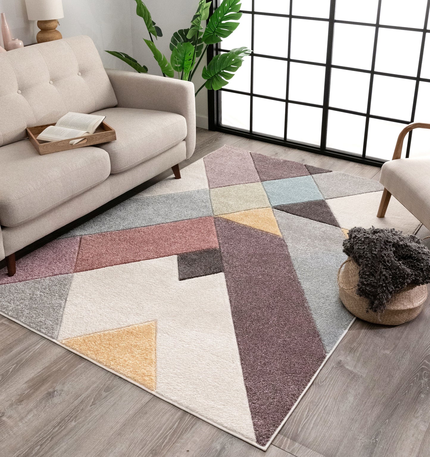 Cinca Geometric Scandinavian 3D Textured Multi Rug WH-52