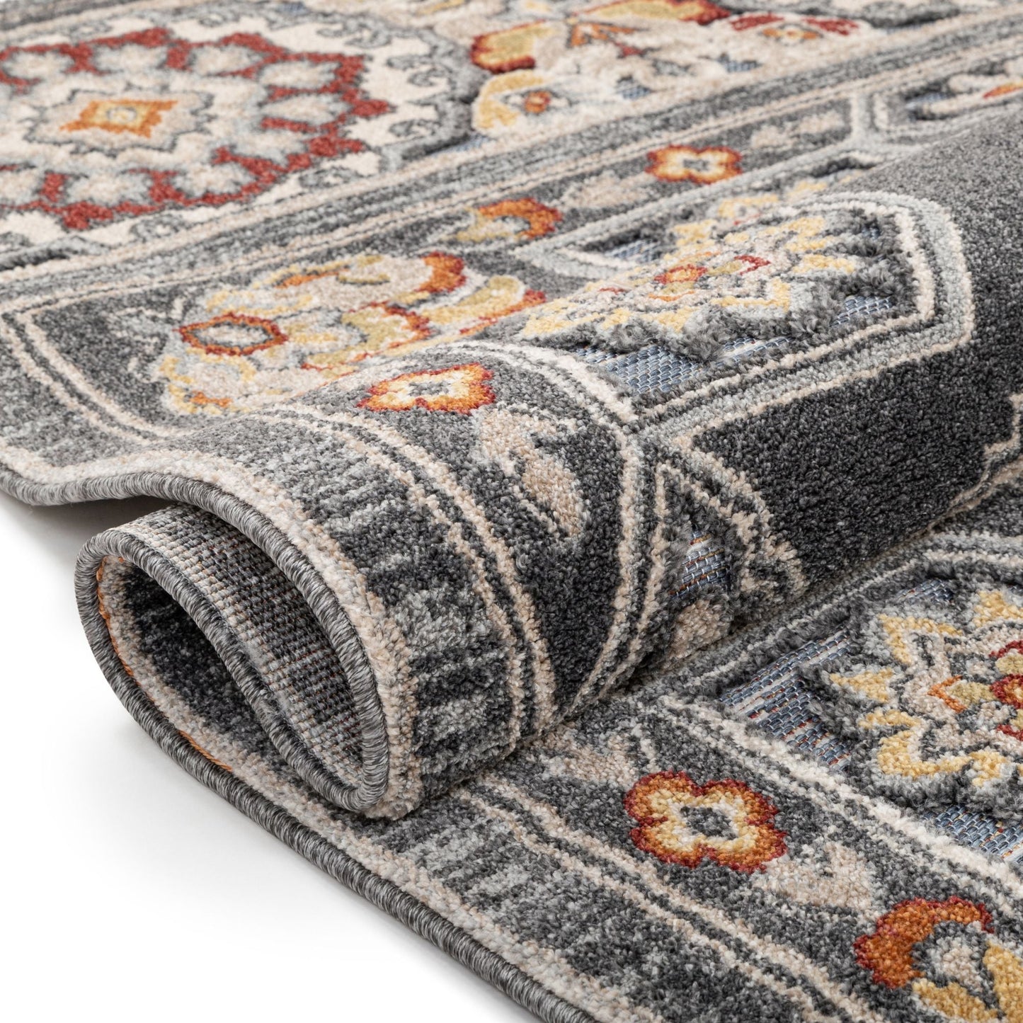 Argo Bohemian Aztec Tribal Grey Flatweave High-Low Rug WIL-17