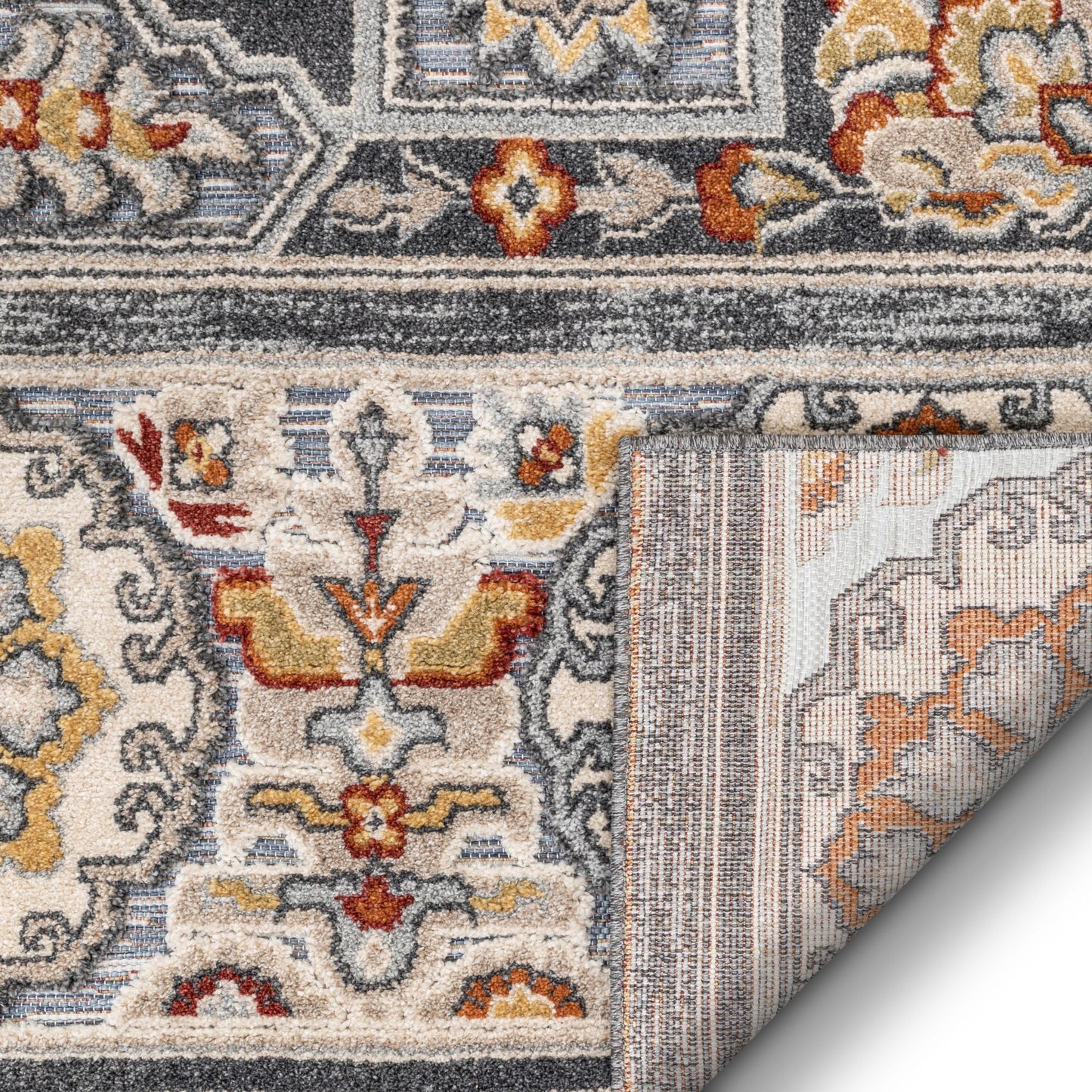 Argo Bohemian Aztec Tribal Grey Flatweave High-Low Rug WIL-17