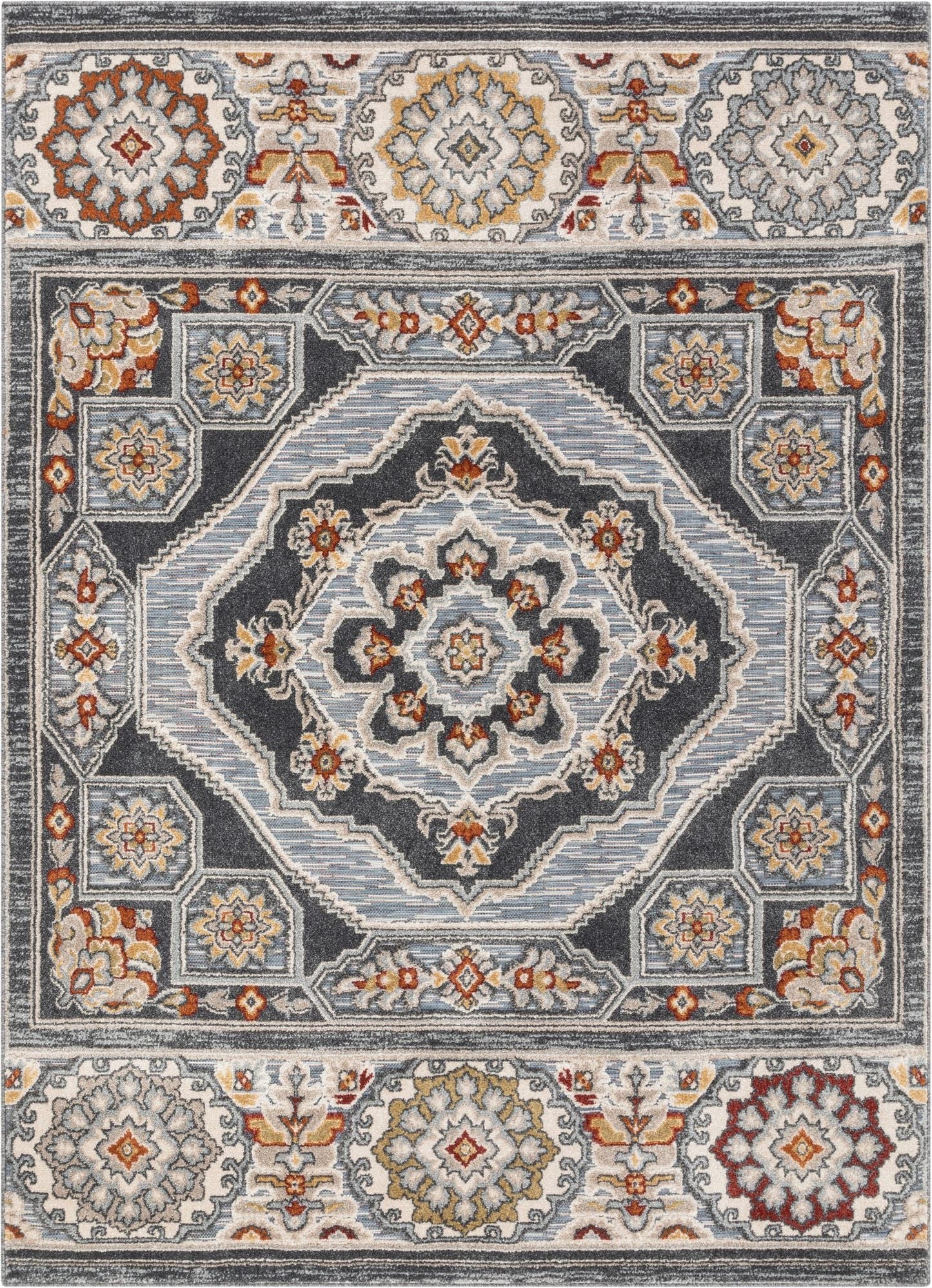 Argo Bohemian Aztec Tribal Grey Flatweave High-Low Rug WIL-17