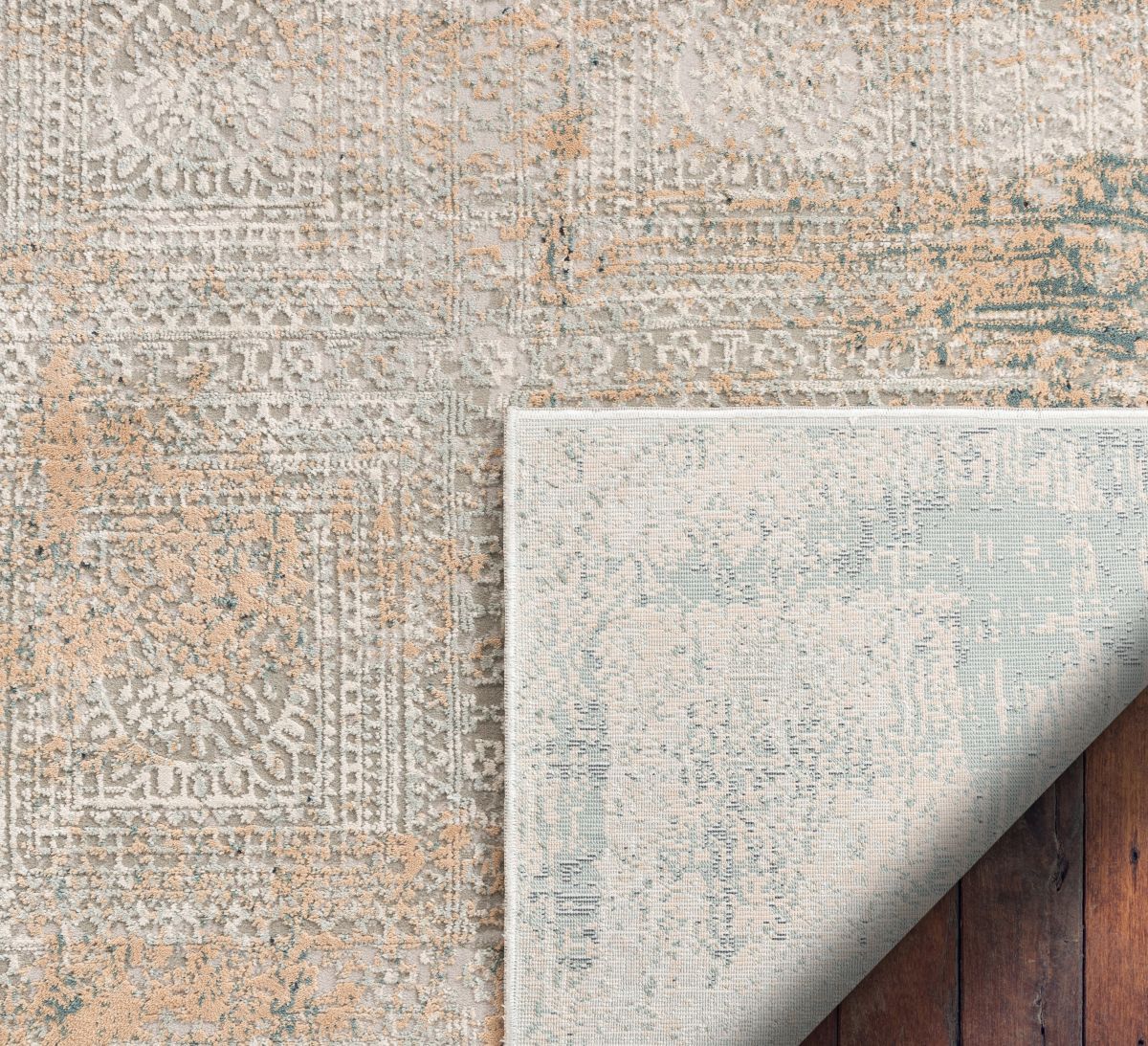 Marius Gold Vintage Persian Mosaic High-Low Rug WN-11