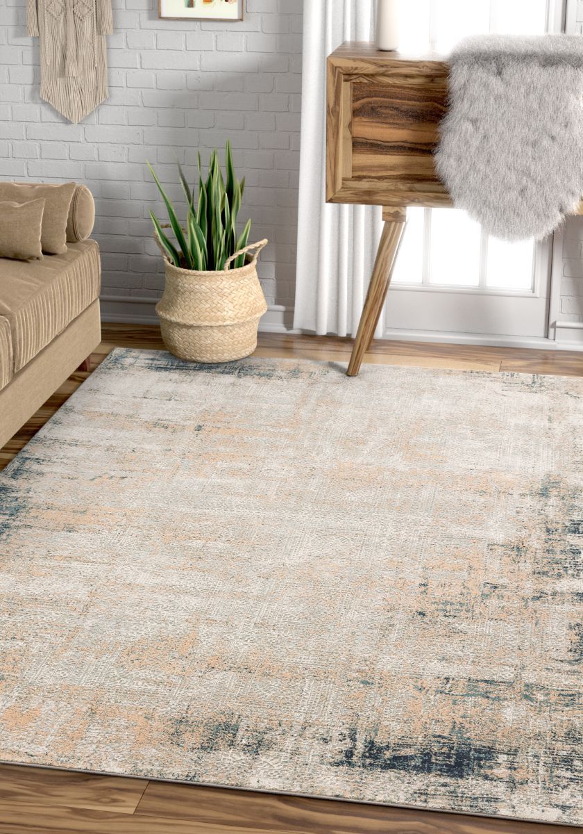 Marius Gold Vintage Persian Mosaic High-Low Rug WN-11