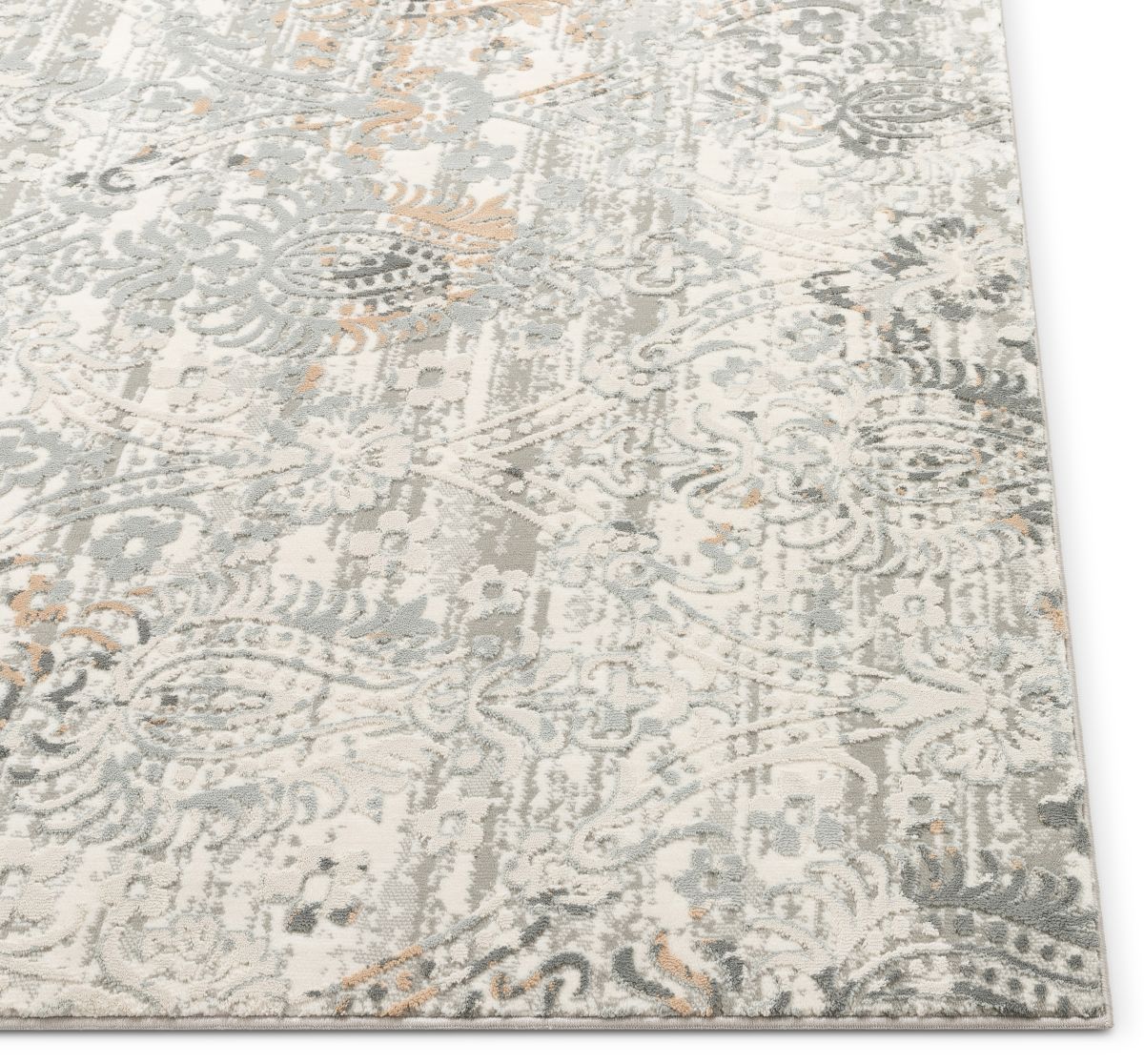 Astrid Grey Vintage Persian Panel High-Low Rug WN-37