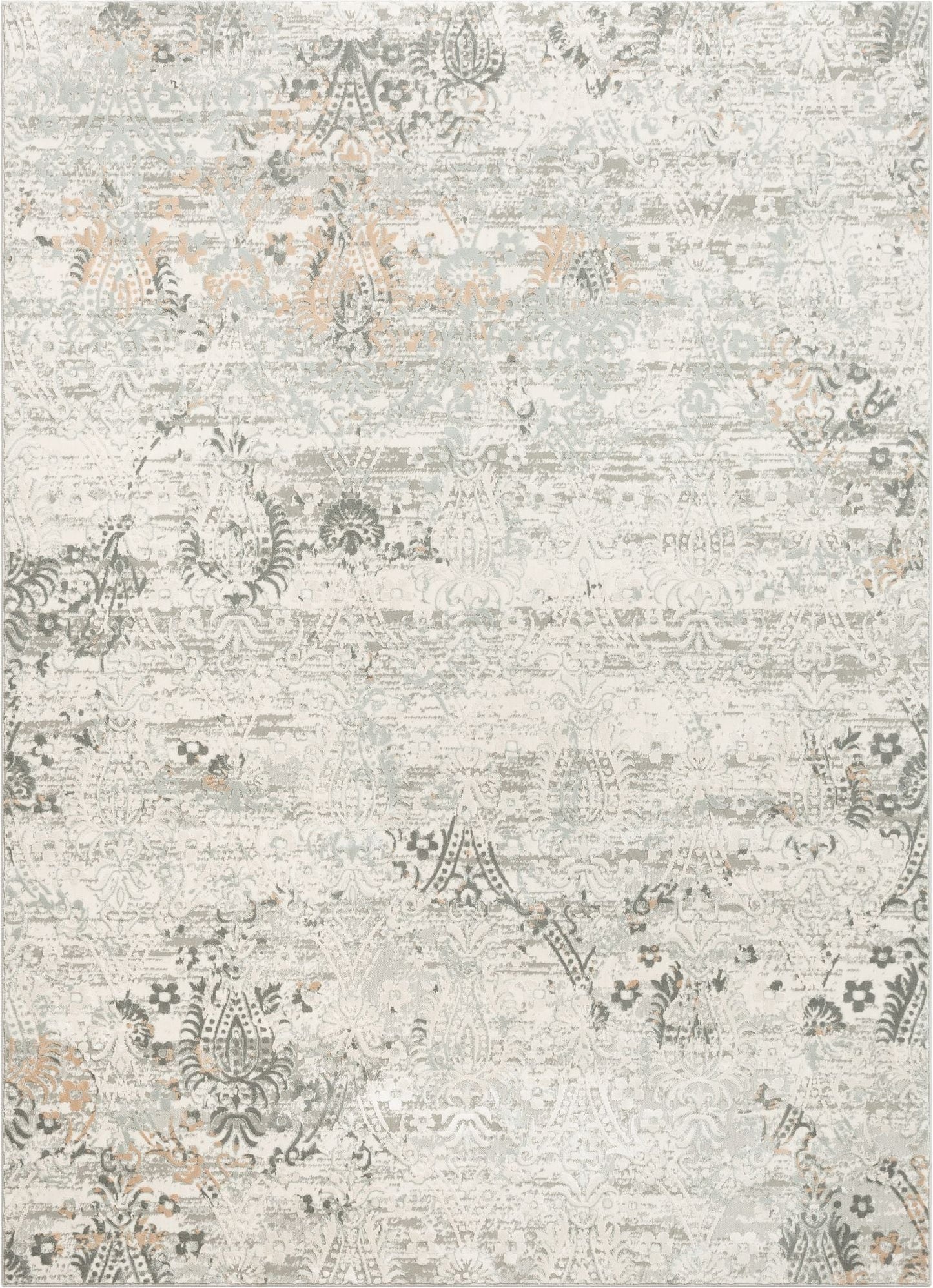 Astrid Grey Vintage Persian Panel High-Low Rug WN-37