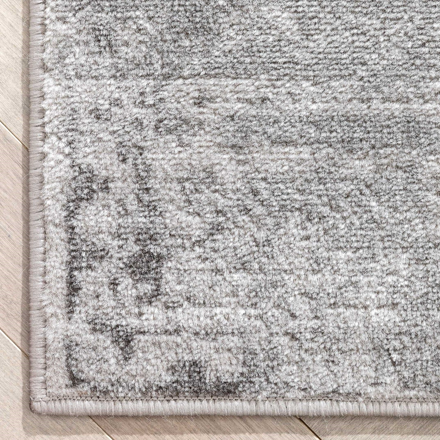 Thiva Vintage Oriental Floral Pattern Grey Rug ZAZ-17