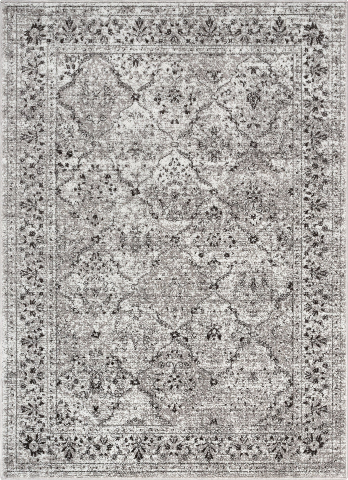 Argos Modern Vintage Lattice Ivory Grey Rug ZAZ-32