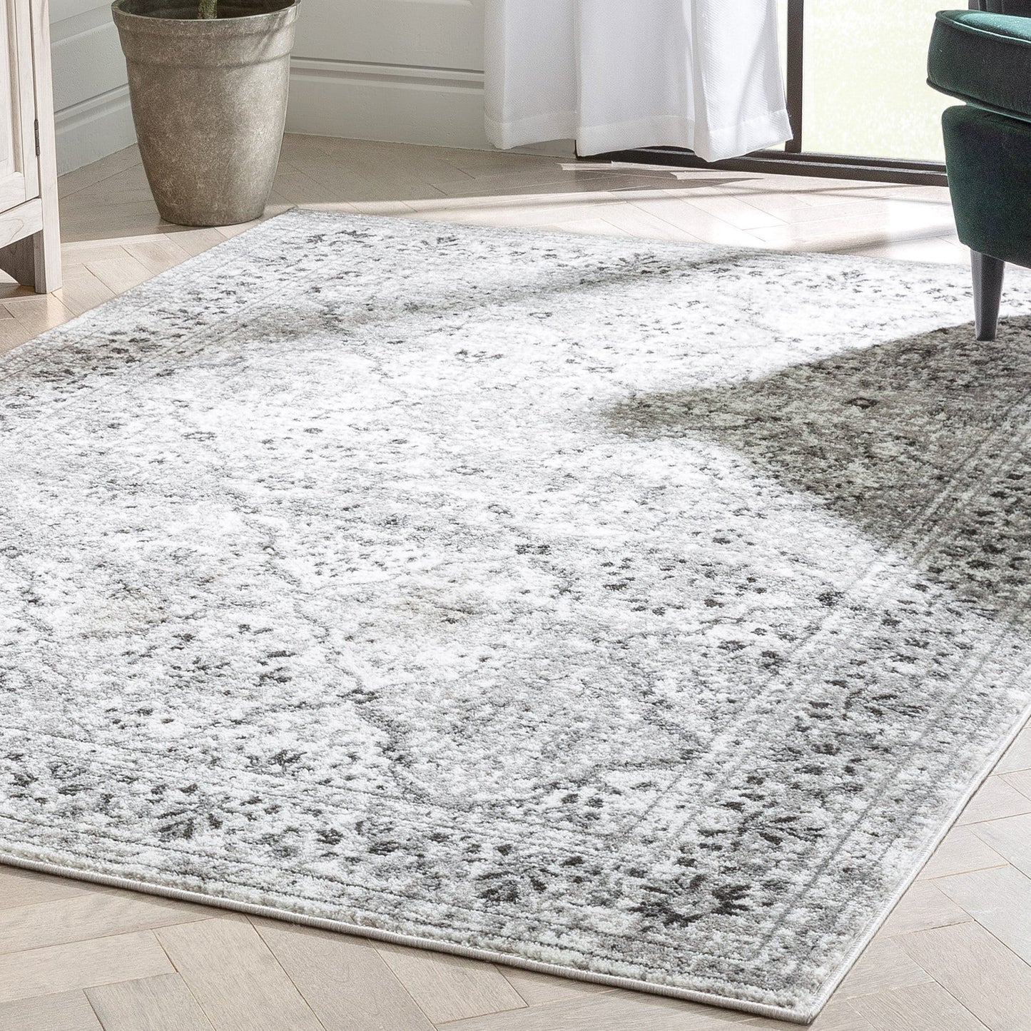 Argos Modern Vintage Lattice Ivory Grey Rug ZAZ-32