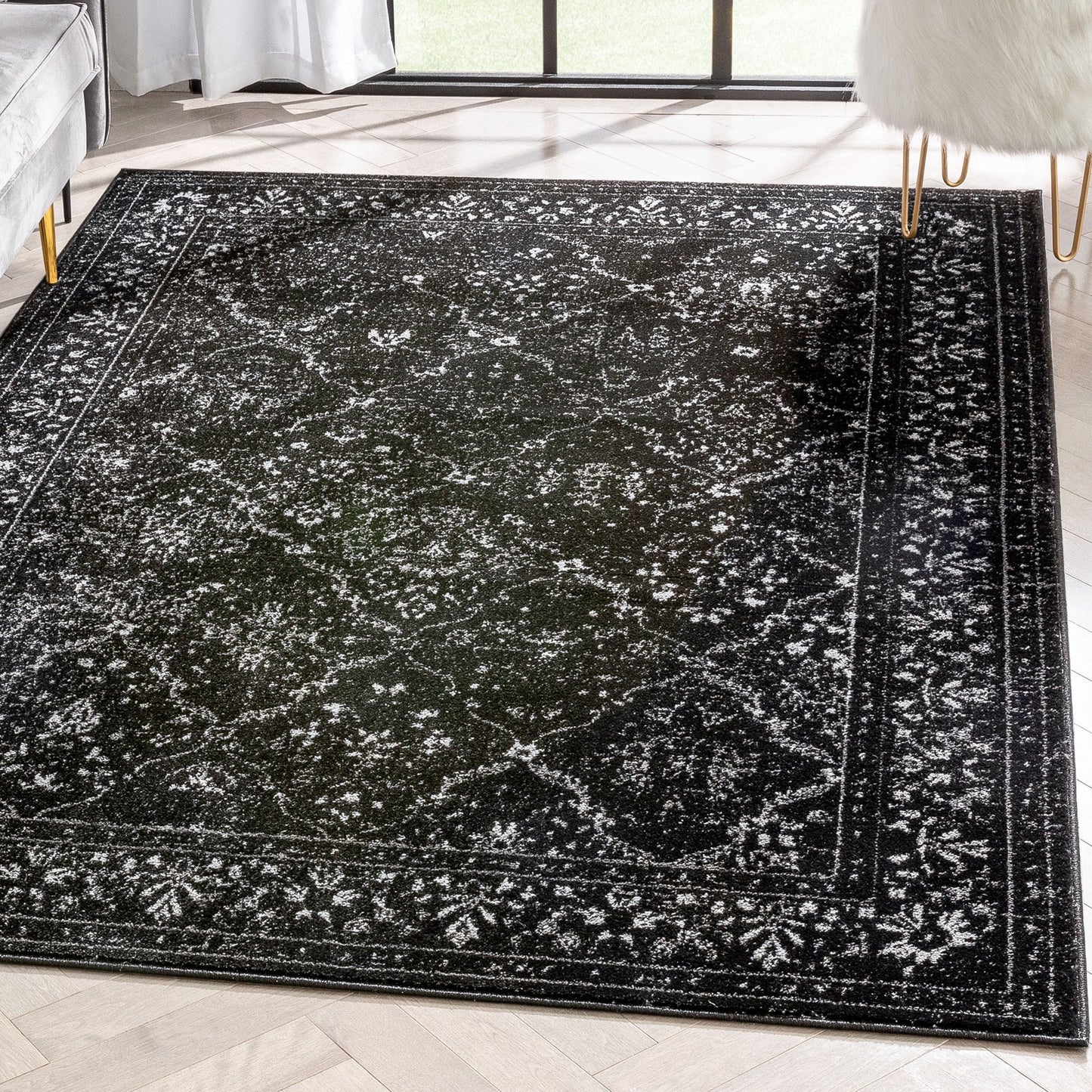Argos Modern Vintage Lattice Black Rug ZAZ-33