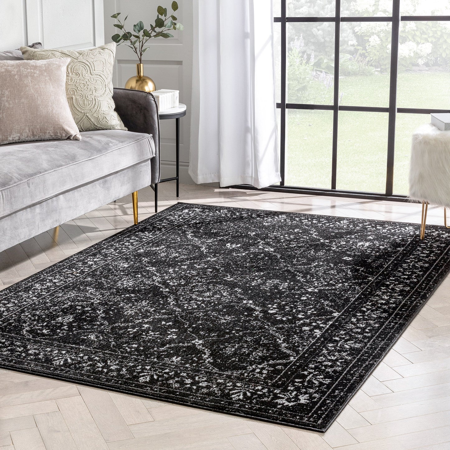 Argos Modern Vintage Lattice Black Rug ZAZ-33