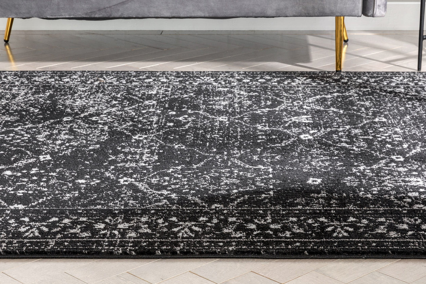 Argos Modern Vintage Lattice Black Rug ZAZ-33