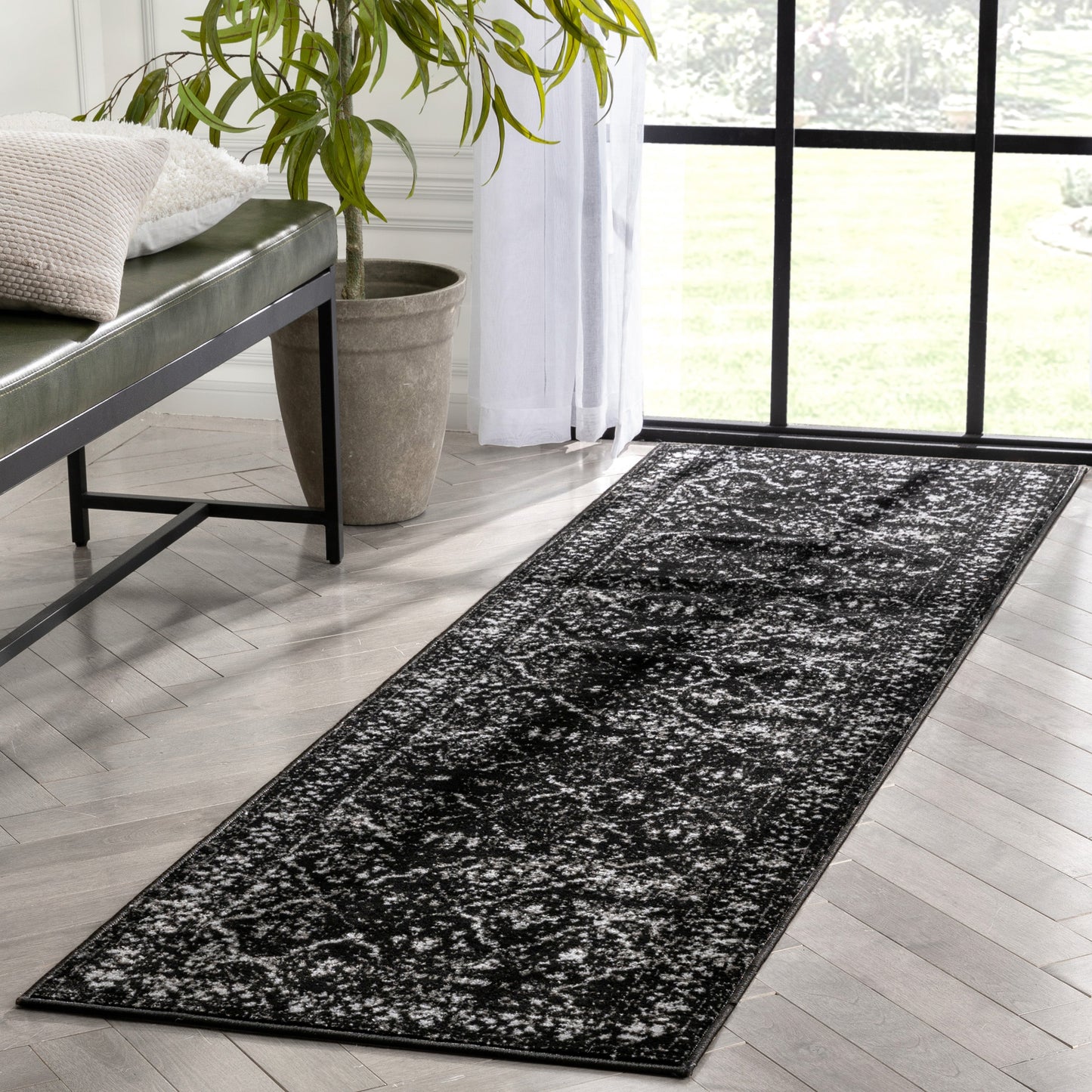 Argos Modern Vintage Lattice Black Rug ZAZ-33
