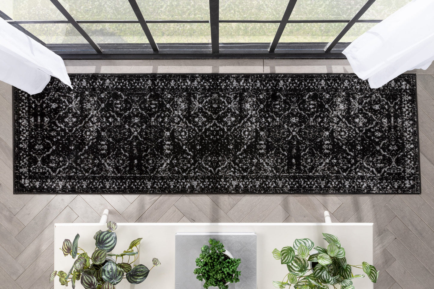 Argos Modern Vintage Lattice Black Rug ZAZ-33