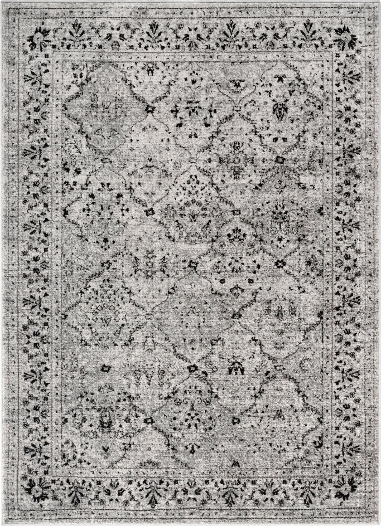 Argos Modern Vintage Lattice Grey Rug ZAZ-37