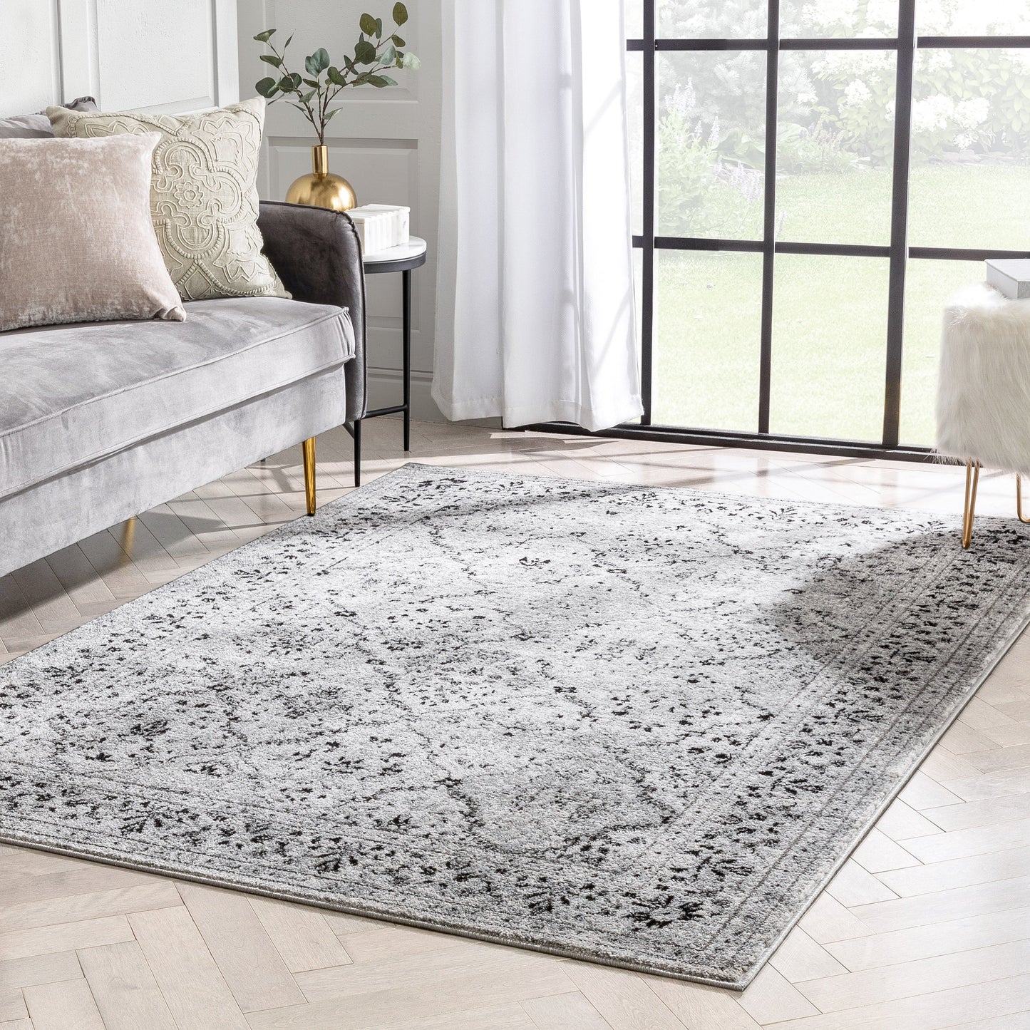 Argos Modern Vintage Lattice Grey Rug ZAZ-37