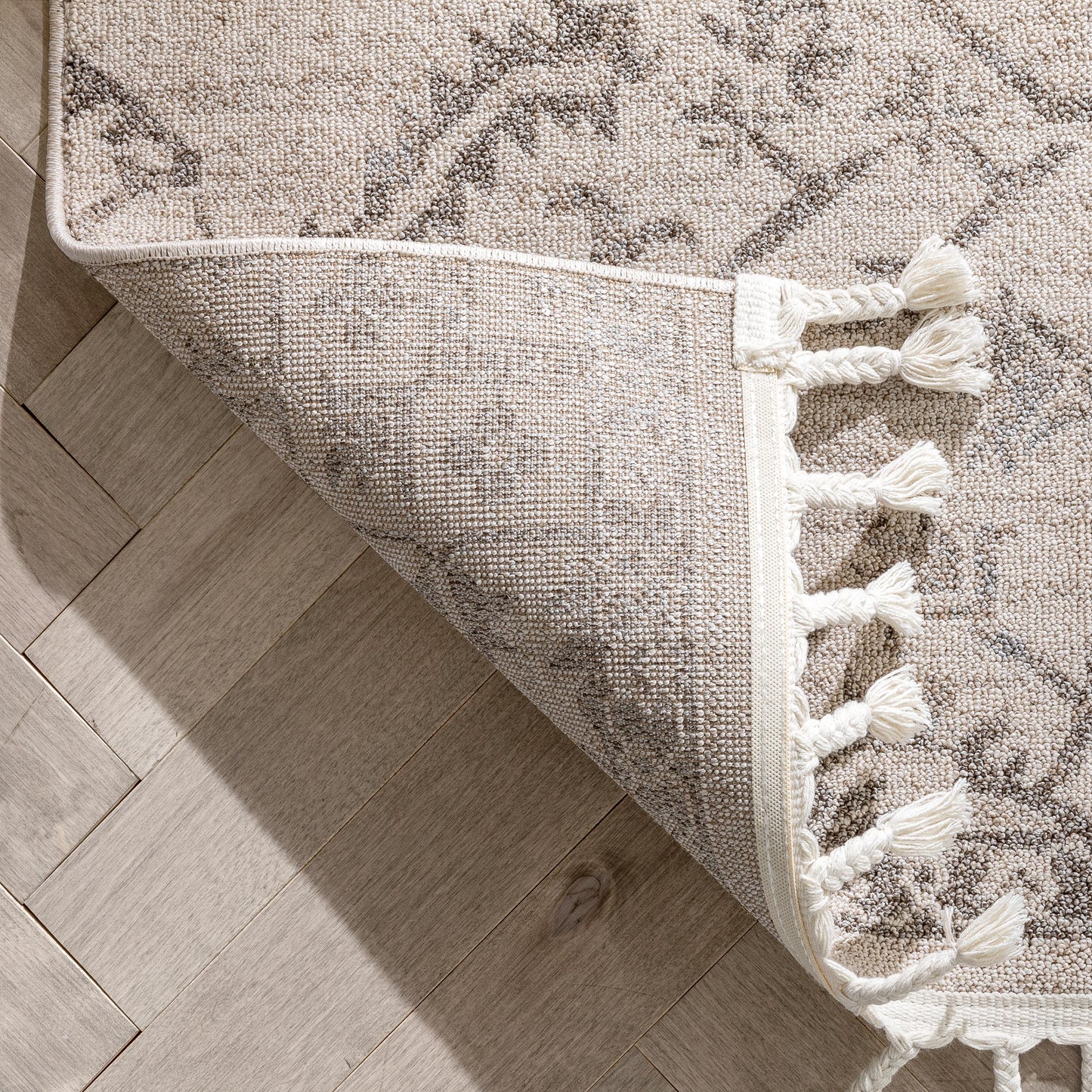 Valentina Oriental Medallion Pattern Brown Beige Kilim-Style RugLDL-248