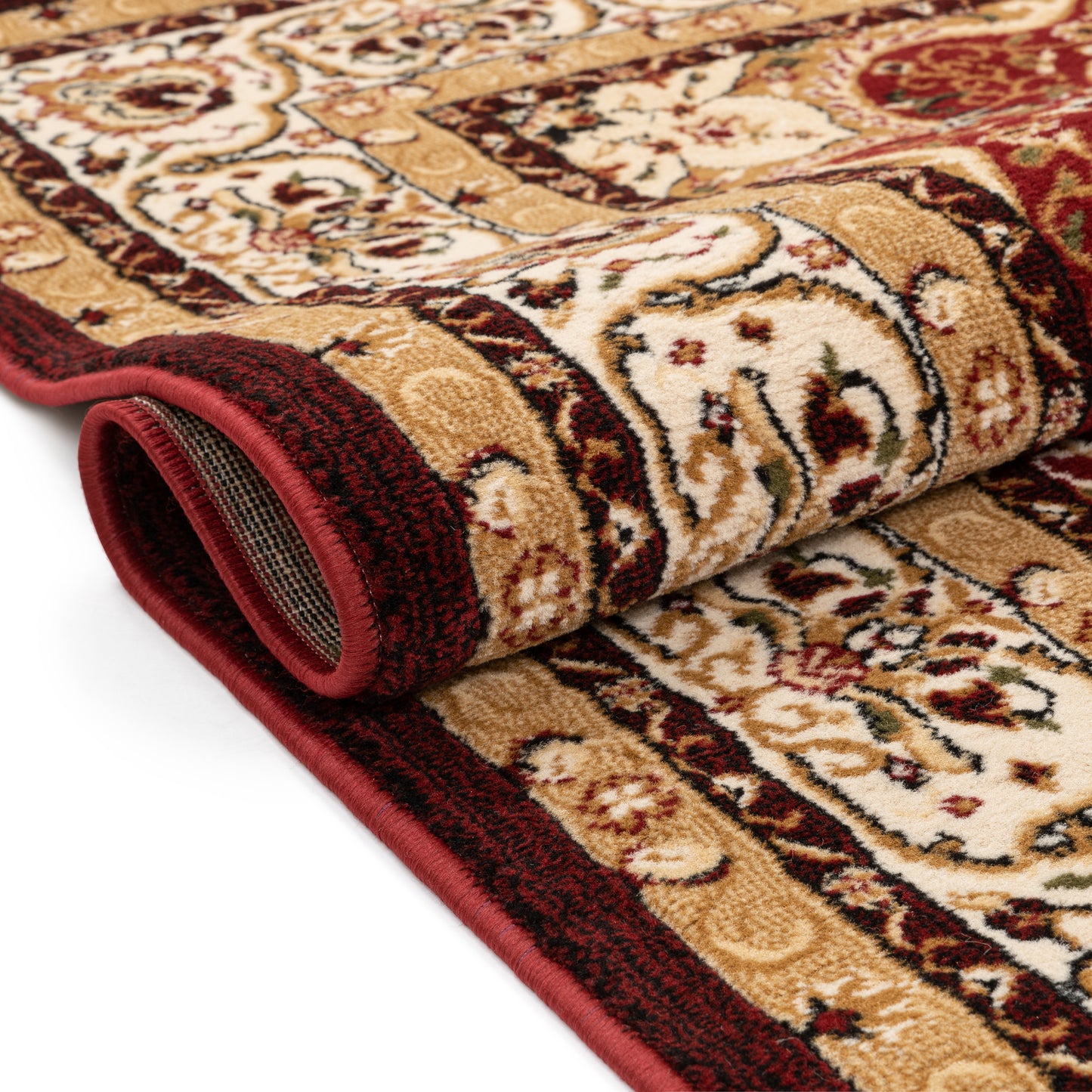 Isfahan Medallion Red Traditional Rug 1970