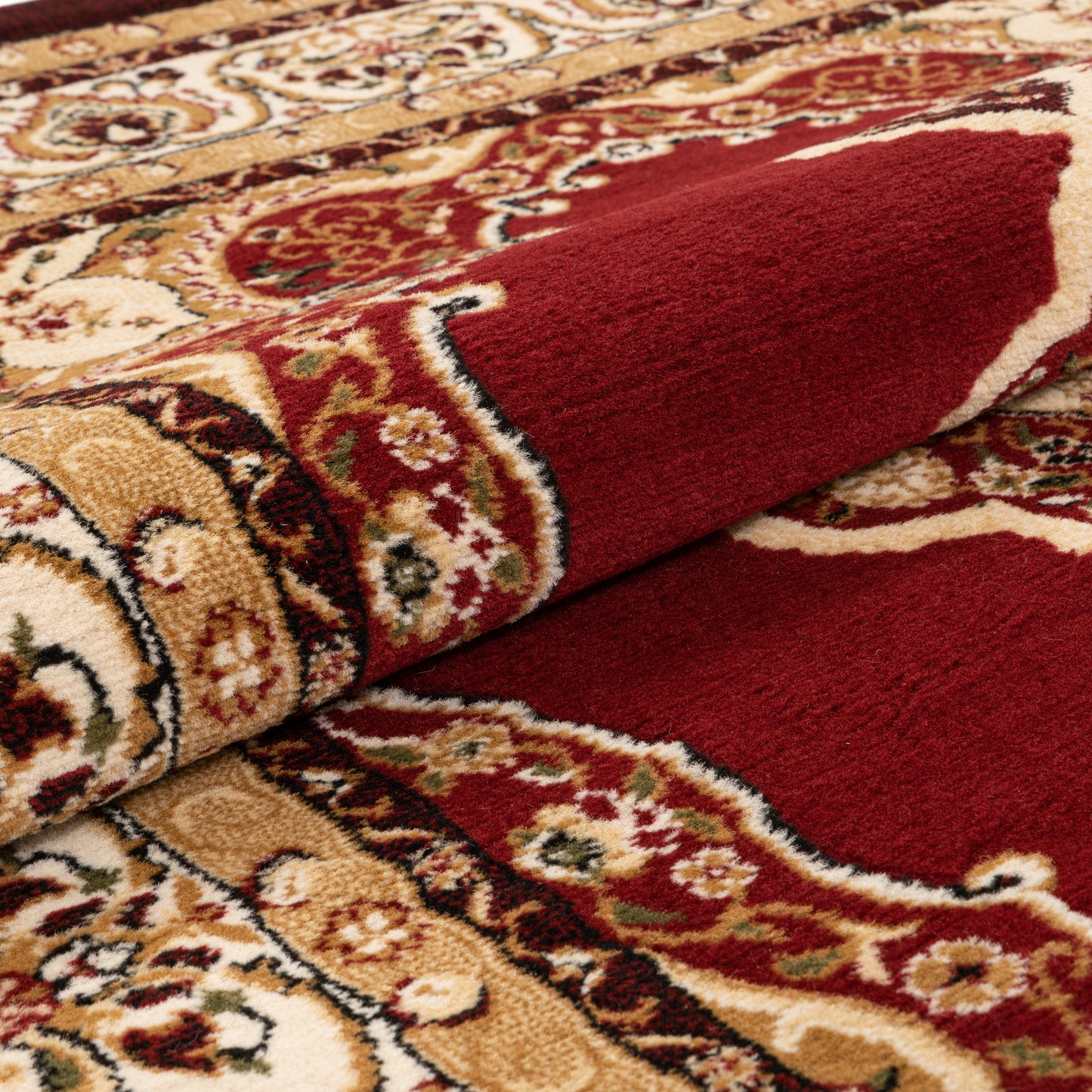 Isfahan Medallion Red Traditional Rug 1970