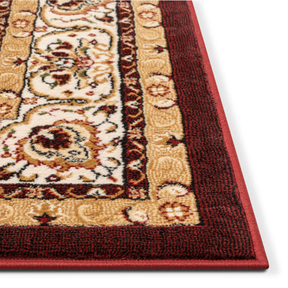 Isfahan Medallion Red Traditional Rug 1970