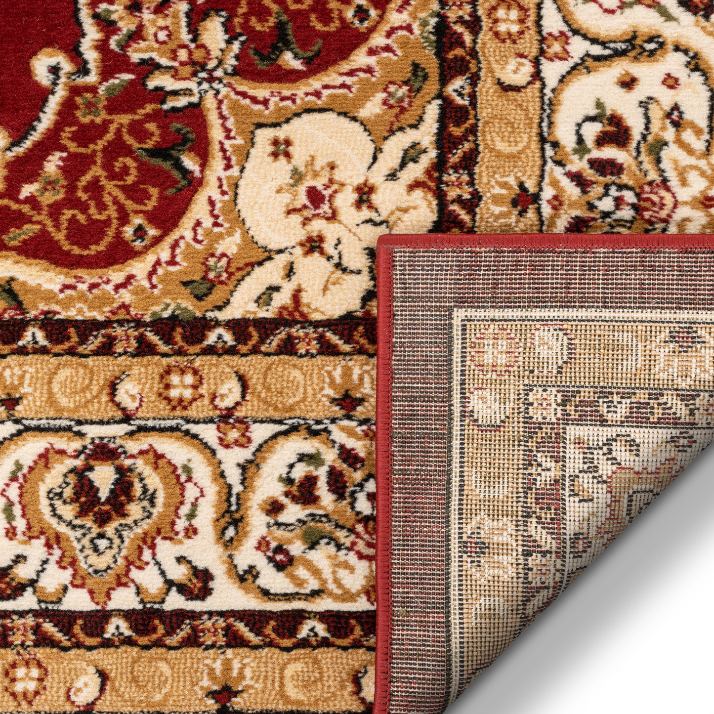 Isfahan Medallion Red Traditional Rug 1970