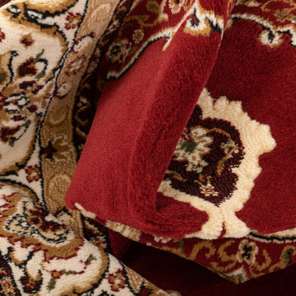 Isfahan Medallion Red Traditional Rug 1970