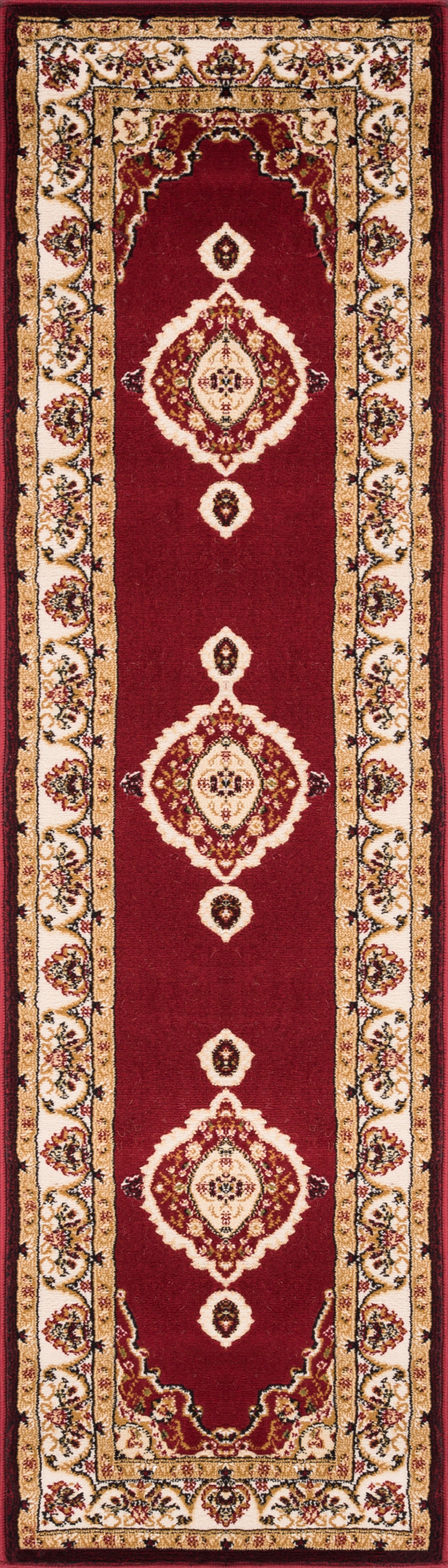 Isfahan Medallion Red Traditional Rug 1970
