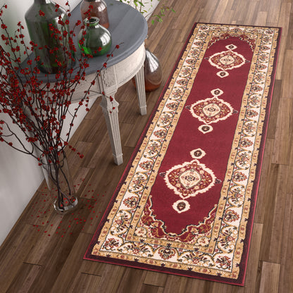 Isfahan Medallion Red Traditional Rug 1970