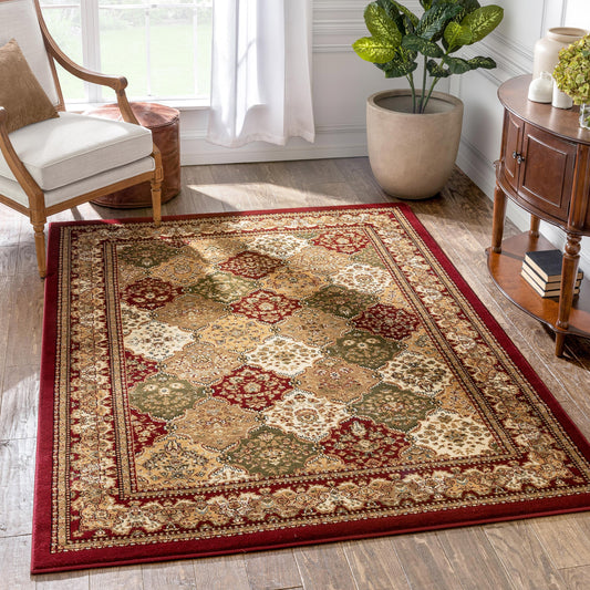 Mina-Khani Red Traditional Rug 3610