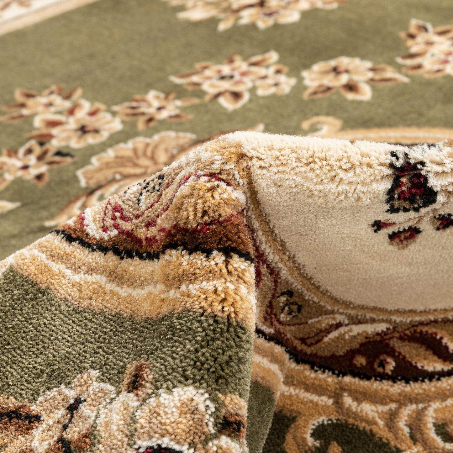 Le Petit Palais Green Traditional Rug 3635