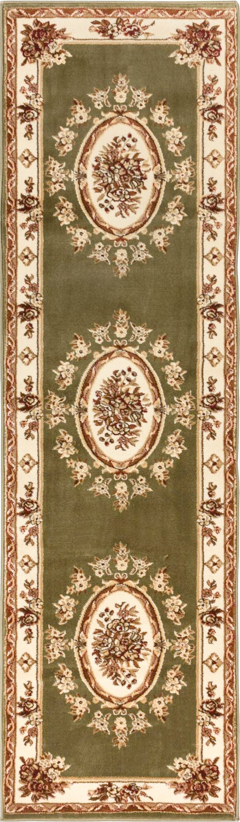 Le Petit Palais Green Traditional Rug 3635