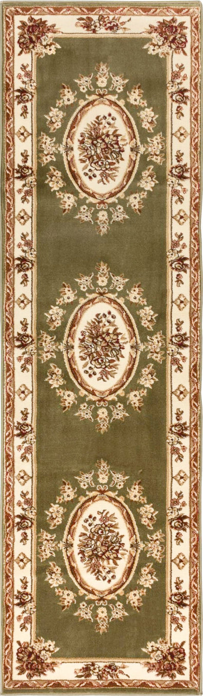 Le Petit Palais Green Traditional Rug 3635