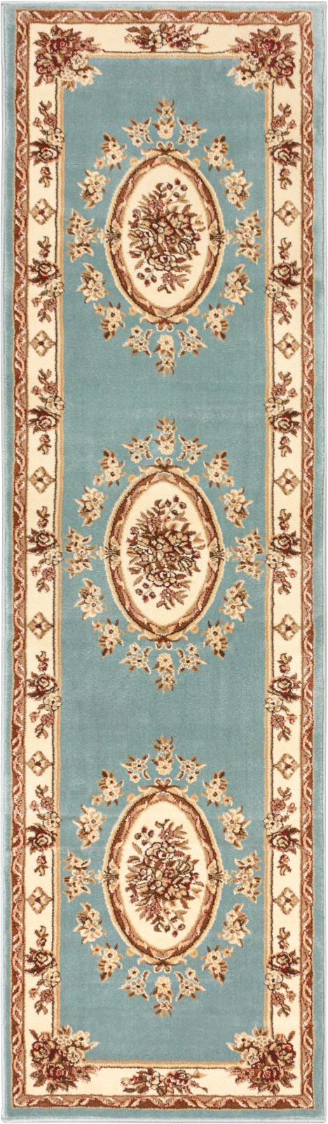 Le Petit Palais Light Blue Traditional Rug 3636