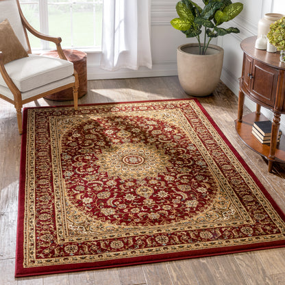 Aviva Red Traditional Rug 3640