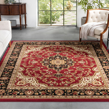 Medallion Kashan Red Traditional Rug 54100