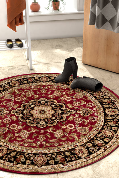 Medallion Kashan Red Traditional Rug 54100