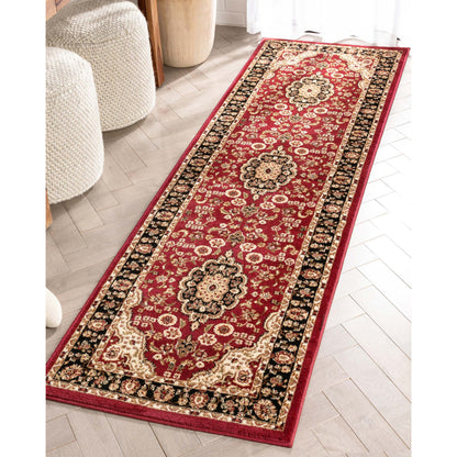 Medallion Kashan Red Traditional Rug 54100