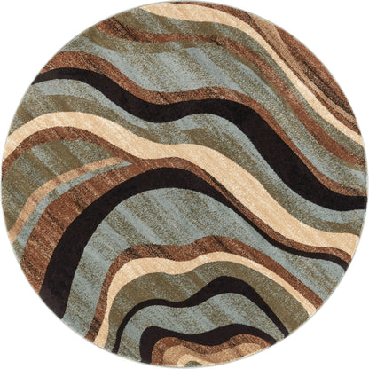 Nirvana Waves Multi Blue Modern Rug 54705