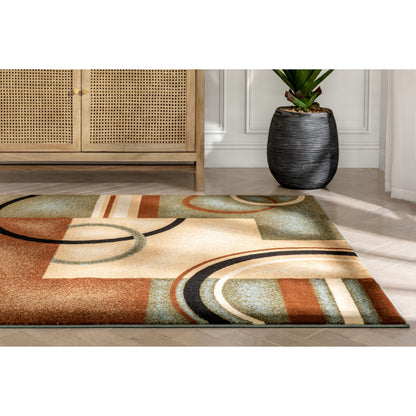 Arcs & Shapes Light Blue Modern Rug 54786