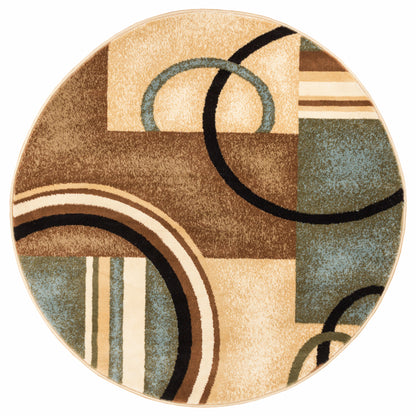 Arcs & Shapes Light Blue Modern Rug 54786