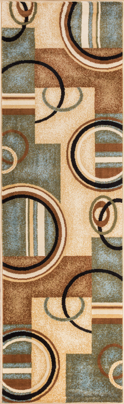 Arcs & Shapes Light Blue Modern Rug 54786
