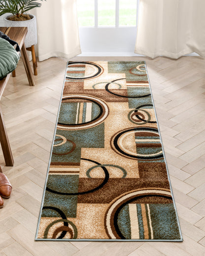 Arcs & Shapes Light Blue Modern Rug 54786