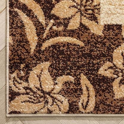 Vane Willow Damask Beige Transitional Rug 54822